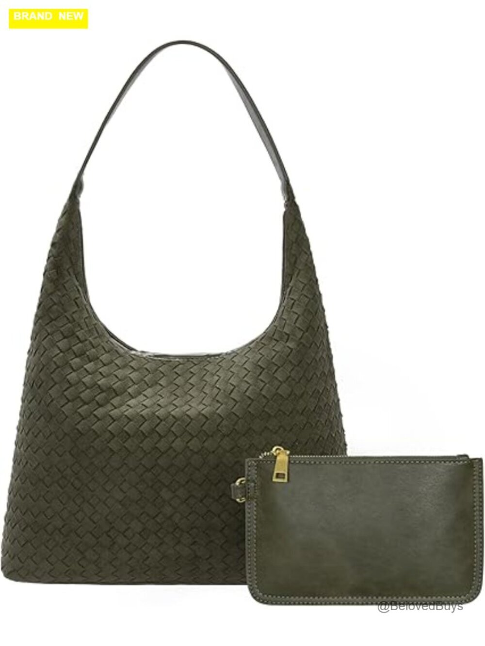 Suede Woven Hobo Bag Faux Leather Tote Shoulder Bag Work Travel